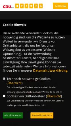 Vorschau der mobilen Webseite www.cdu-bernau.de, CDU Bernau