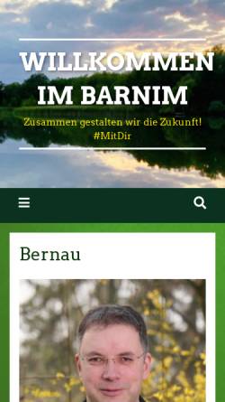 Vorschau der mobilen Webseite www.gruene-barnim.de, RV Niederbarnim Bündnis90-Grüne Bernau - Kreisverband Barnim