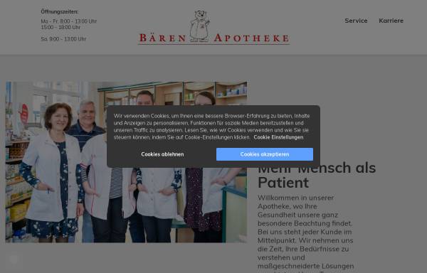 Vorschau von www.baeren-apotheke-bernau.de, Bären-Apotheke-Bernau - Inh. Karen Setz