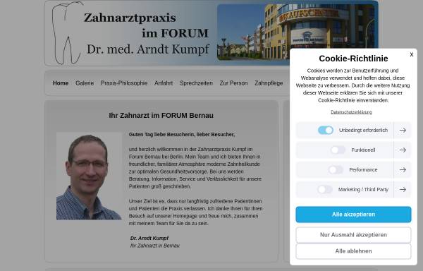 Vorschau von www.zahnarzt-kumpf-bernau.de, Zahnarzt Dr. Arndt Kumpf