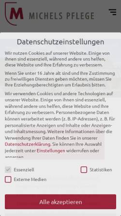 Vorschau der mobilen Webseite www.wachkomazentrum-bernau.de, Wachkomazentrum Regine-Hildebrandt-Haus - Barnim Pflege GmbH