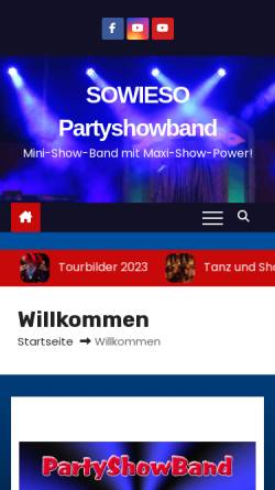 Vorschau der mobilen Webseite so-wie-so.de, Showtanzband Sowieso