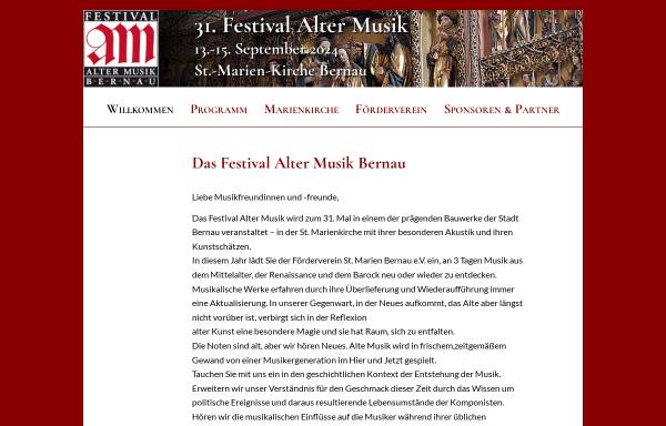 Vorschau von www.altemusik-bernau.de, Festival Alter Musik Bernau - Förderverein St. Marien Bernau e.V.