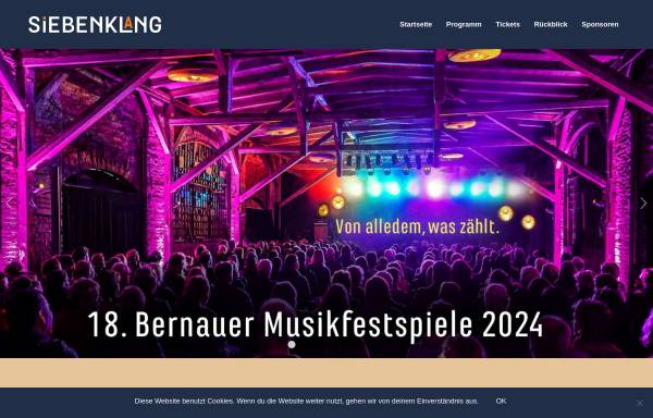 Vorschau von www.siebenklang.de, Siebenklang Bernauer Musikfestspiele - Public. Agentur für Marketing und Kommunikation Göritz e.K.