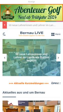 Vorschau der mobilen Webseite bernau-live.de, Bernau live - Unternehmensgruppe Groth GmbH