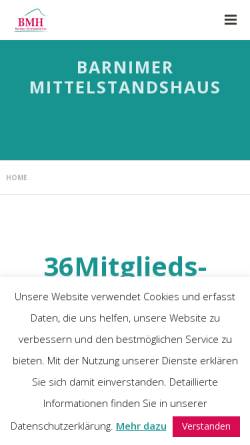Vorschau der mobilen Webseite bmhbernau.de, Barnimer Mittelstandshaus - Barnimer MittelstandsHaus e. V.