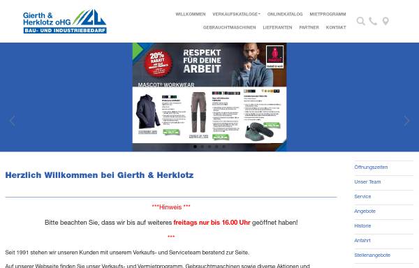 Vorschau von www.guh-bau.de, Gierth & Herklotz Mietgeräte GmbH