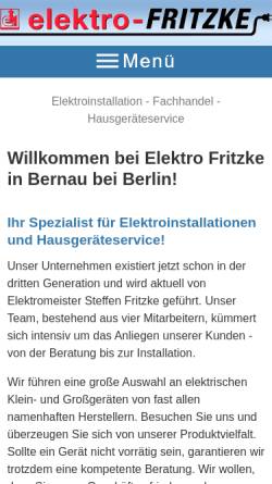 Vorschau der mobilen Webseite www.elektro-fritzke.de, Elektro Fritzke