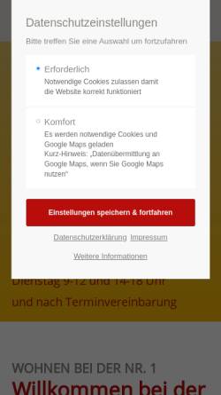 Vorschau der mobilen Webseite www.wobau-bernau.de, Wohnungs- und Baugesellschaft mbH Bernau