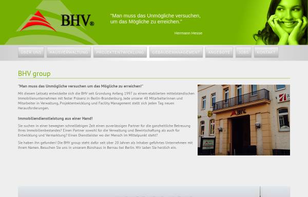 Vorschau von www.bhv-group.de, BHV Group