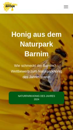 Vorschau der mobilen Webseite www.naturparkhonig.de, Naturparkhonig - Inh. Ulf Winkler