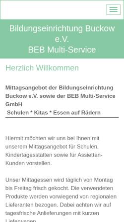 Vorschau der mobilen Webseite bebspeiseplan.jimdo.com, BEB Multi-Service GmbH