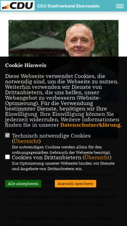 Vorschau der mobilen Webseite www.cdu-eberswalde.de, Bürger für Eberswalde