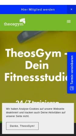 Vorschau der mobilen Webseite www.theosgym.de, TheosGym Fitnessstudio