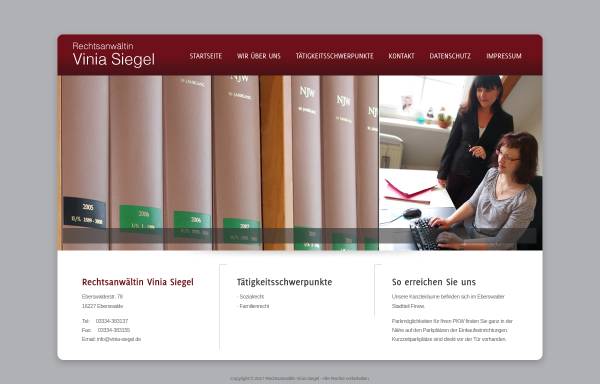 Vorschau von www.vinia-siegel.de, Rechtsanwältin Vinia Siegel
