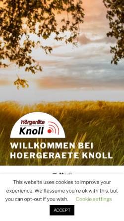 Vorschau der mobilen Webseite www.hoergeraete-knoll.de, Hörgeräte Knoll GmbH