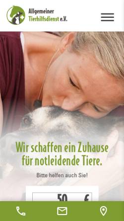 Vorschau der mobilen Webseite www.tierhilfsdienst.de, Tierschutzverein Horb e.V.