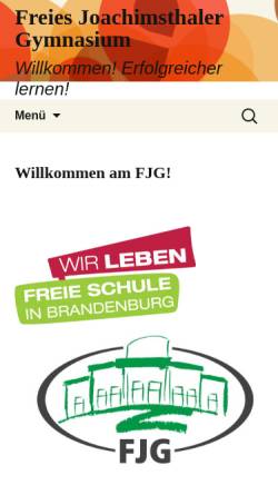 Vorschau der mobilen Webseite www.freies-gymnasium.de, Freies Joachimsthaler Gymnasium