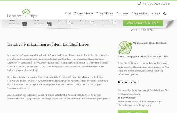 Vorschau von www.landhof-liepe.de, Landhof Liepe - EJF Service und Fürsorge gemeinnützige GmbH