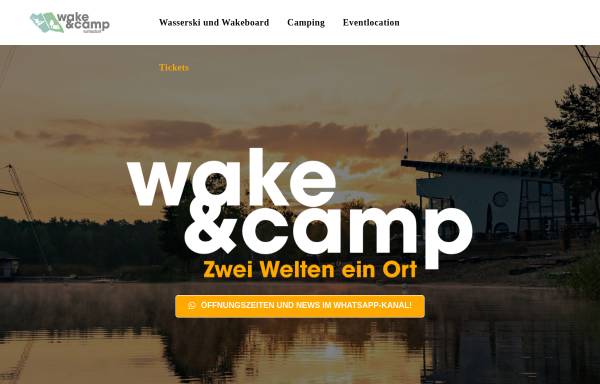 Vorschau von wake-and-camp.de, Wake-and-Camp am Ruhlesee - Wasserski Ruhlsdorf GmbH
