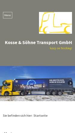 Vorschau der mobilen Webseite www.kosse-transport.de, Kosse und Söhne Transport GmbH