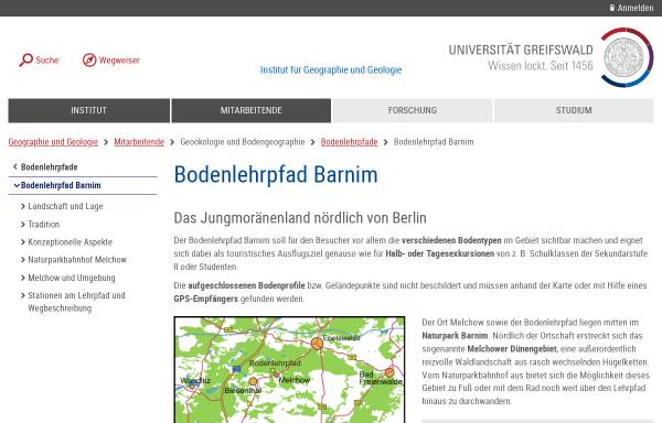 Bodenlehrpfad Barnim - Lehrstuhl für Geoökologie und Bodengeographie der Universität Greifswald