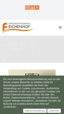 Vorschau der mobilen Webseite www.eichenhof-seniorenpflegeheim.de, Eichenhof - Seniorenpflegeheim, Quercus Seniorenpflege GmbH