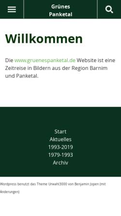 Vorschau der mobilen Webseite www.gruenespanketal.de, Bündnis 90/Die Grünen Panketal