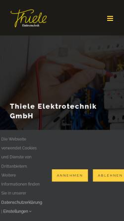 Vorschau der mobilen Webseite thiele-etechnik.de, Thiele Elektrotechnik GmbH