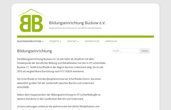Vorschau von www.bebuckow.de, Bildungseinrichtung Buckow e. V.