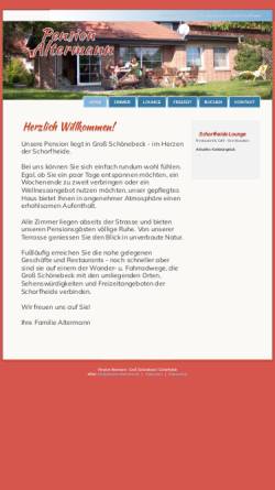 Vorschau der mobilen Webseite www.pension-schorfheide.de, Pension Altermann - Inh. Detlef Altermann
