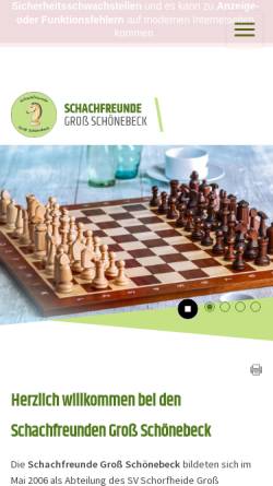 Vorschau der mobilen Webseite www.schach-schorfheide.de, Schachfreunde Groß - Schönebeck