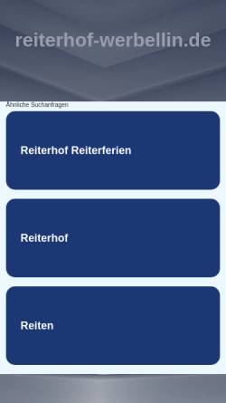 Vorschau der mobilen Webseite www.reiterhof-werbellin.de, Reit- und Pensionsstall Crazy Horses