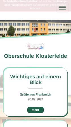 Vorschau der mobilen Webseite www.oberschule-klosterfelde.de, Oberschule Klosterfelde