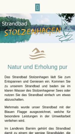 Vorschau der mobilen Webseite www.strandbad-stolzenhagen.de, Strandbad Stolzenhagen - Inh. Manuela Köhler
