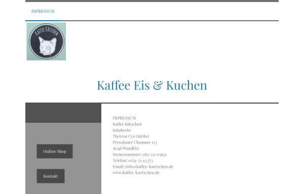 Vorschau von www.kaffee-kaetzchen.de, Kaffee Kätzchen - Inh. Theresa Cys