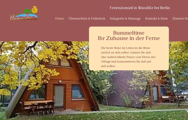 Vorschau von www.bummeltime.de, Feriendomizil „Bummeltime“ - Inh. Lutz Hahn
