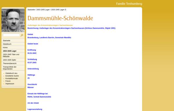 Vorschau von www.tenhumbergreinhard.de, Dammsmühle Schönwalde - Familie Tenhumberg