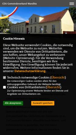 Vorschau der mobilen Webseite www.cdu-wandlitz.de, CDU Wandlitz