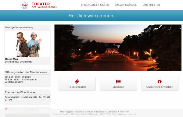 Vorschau von www.theater-wandlitz.de, Theater am Wandlitzsee