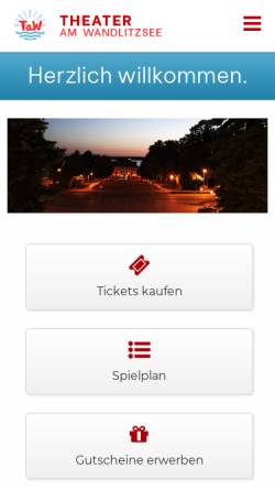 Vorschau der mobilen Webseite www.theater-wandlitz.de, Theater am Wandlitzsee