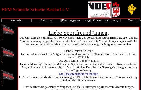 Vorschau von www.schnelle-schiene-basdorf.de, HFM Schnelle Schiene Basdorf e.V.