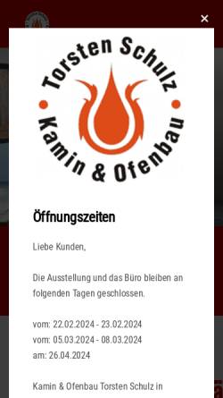 Vorschau der mobilen Webseite www.kamine-schulz.de, Kamin-Studio Thorsten Schulz