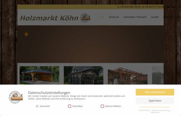 Vorschau von www.holzmarkt-koehn.de, Holzmarkt Köhn - Dipl.-Ing.Toralf Köhn