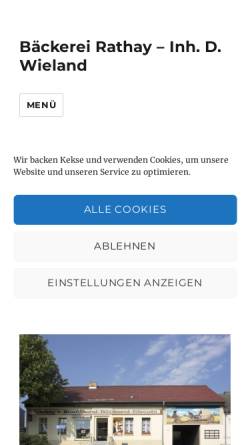 Vorschau der mobilen Webseite www.1-a-backwaren.de, Bäckerei Rathay - Inh. Danuta Wieland