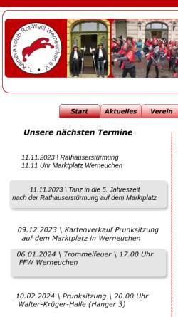 Vorschau der mobilen Webseite www.karnevalsclub-werneuchen.de, 1. Karnevalsclub Rot-Weiß Werneuchen e.V.