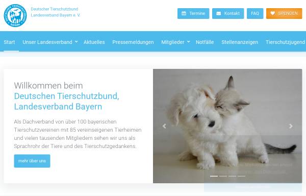 Vorschau von www.tierschutz-bayern.de, Deutscher Tierschutzbund - Landesverband Bayern e.V.