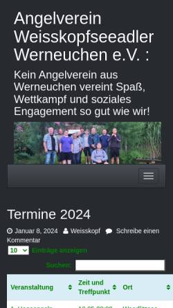 Vorschau der mobilen Webseite angelverein-weisskopfseeadler.de, Angelverein Weisskopfseeadler Werneuchen e.V.