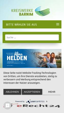 Vorschau der mobilen Webseite www.bdg-barnim.de, Barnimer Dienstleistungsgesellschaft mbH