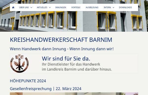 Vorschau von www.kh-barnim.de, Kreishandwerkerschaft Barnim